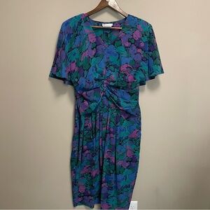 Mr. Edward Vintage 80s Floral Cape Dress Women’s Size 14